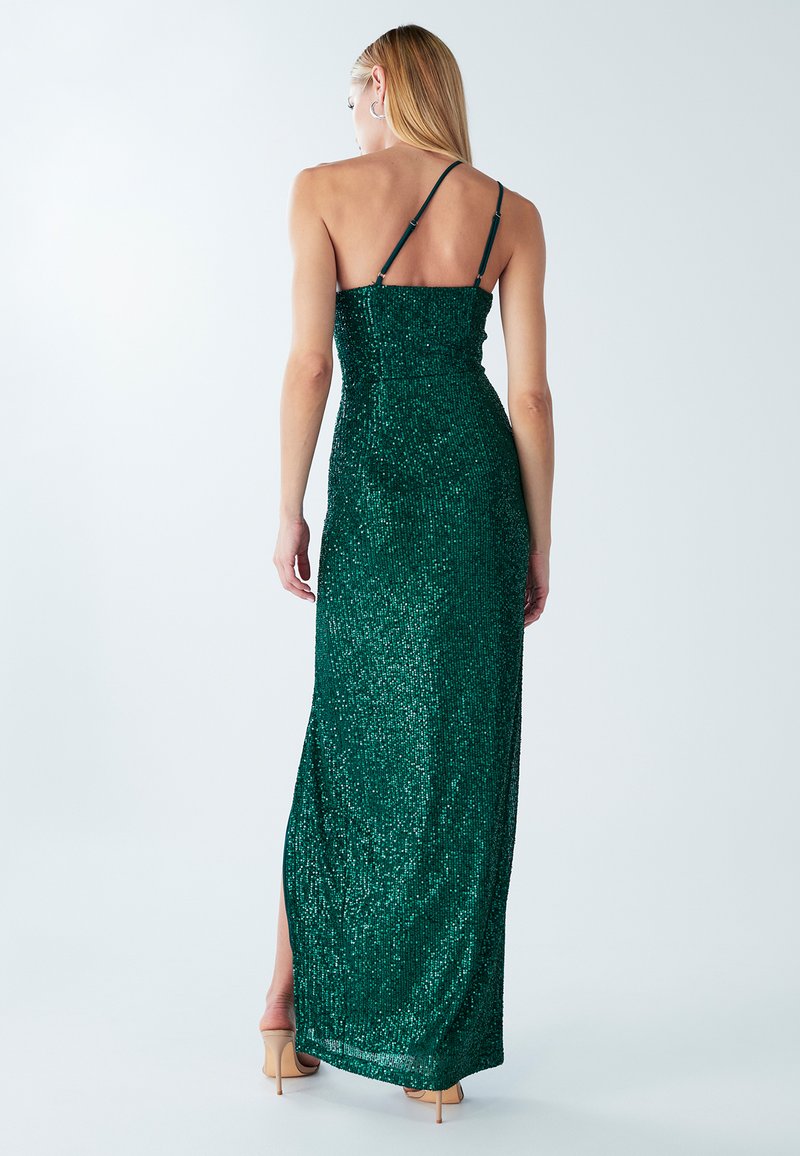 princess polly baby blue dress Coast Sleeveless Wrap Front All Over Sequin Maxi Sage Green