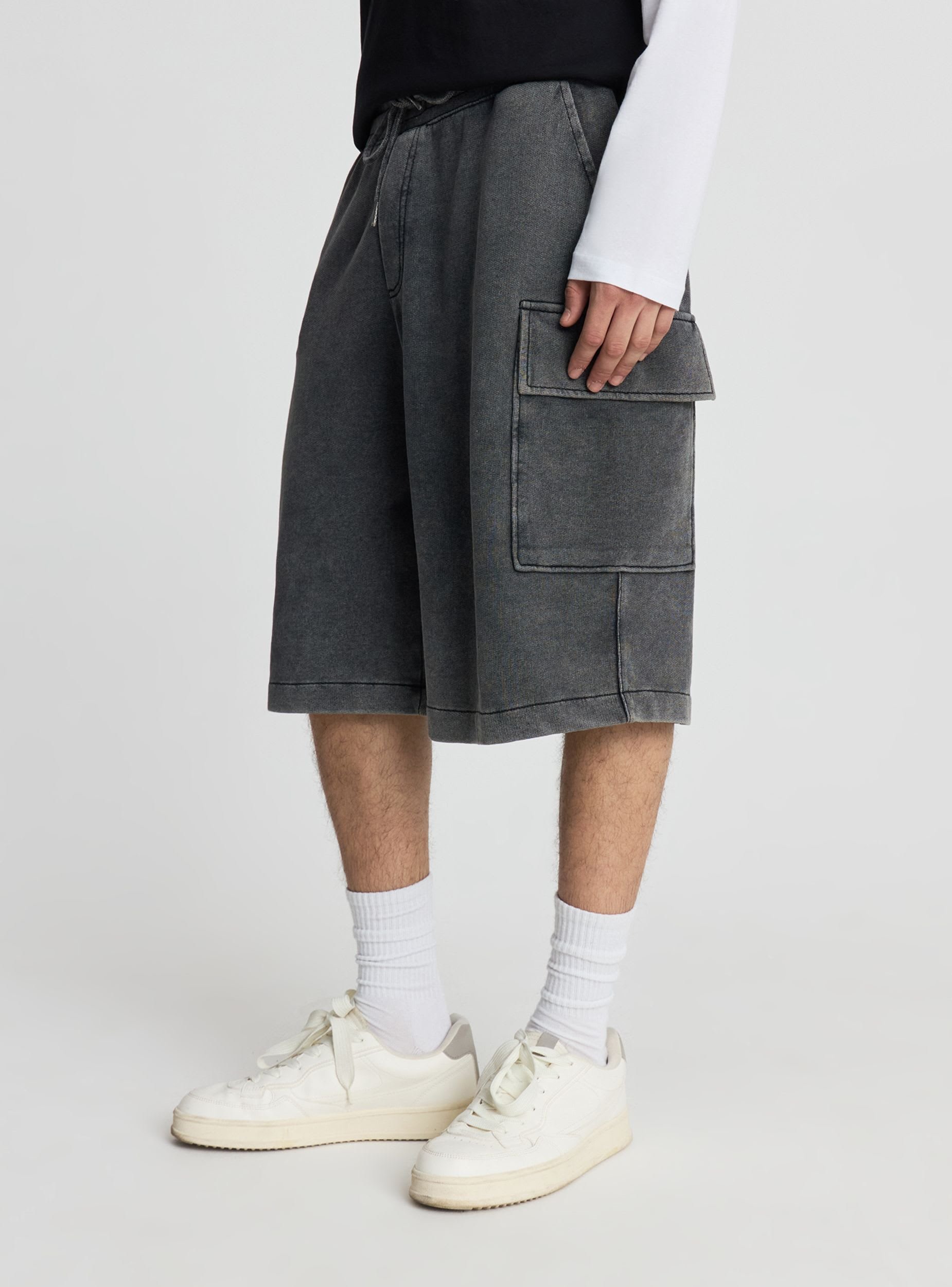 BERMUDA CARGO COULISSE - Pantaloni sportivi - antracite uomo