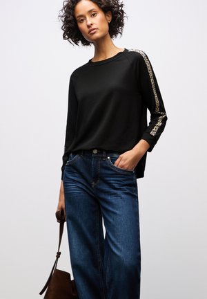 MIT LEO-GALLONSTREIFEN - Langærmet T-shirt - schwarz