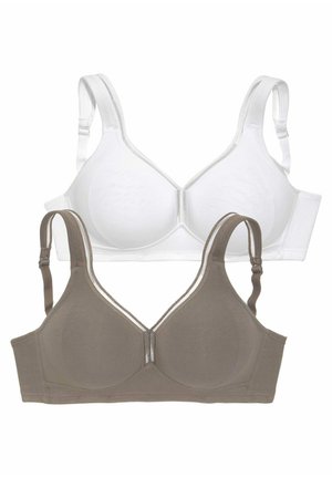 LASCANA, 2 PACK - T-shirt bra - taupe + weiß