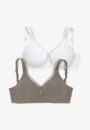 LASCANA, 2 PACK - T-Shirt BH - taupe + weiß