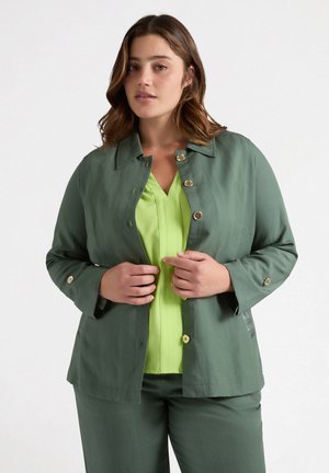 CON RICAMO - Button-down blouse - verde militare