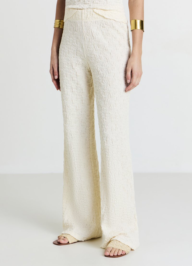 Calliope PALAZZO BUBBLE - Pantalon classique - ecru chiaro