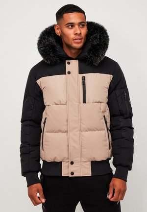SANDERS SHORT PUFFER BOMBER JACKET - Zimska jakna - stone/jet black