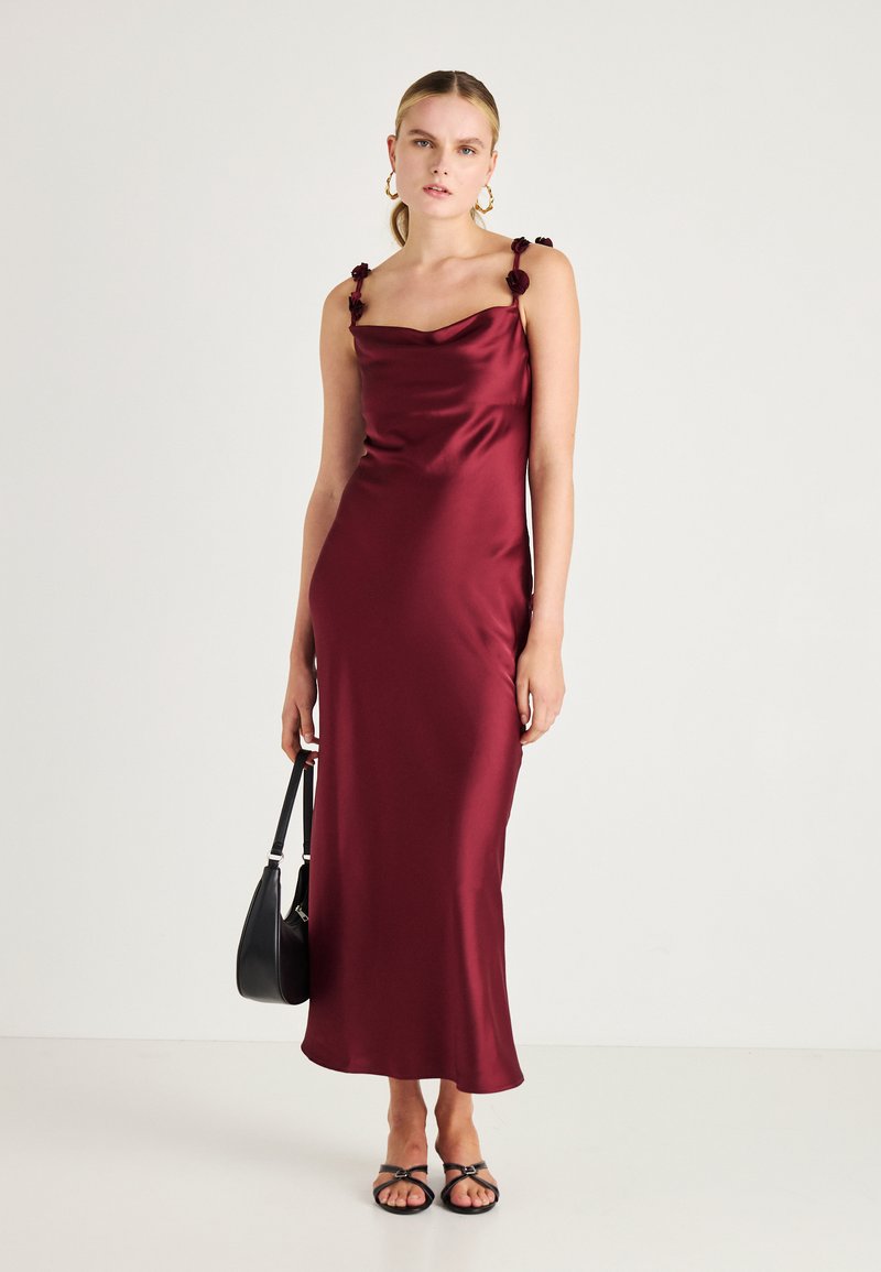 Gina Tricot COWL NECK DRESS - Occasion wear - burgundy/dark red