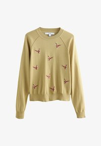 Non selezionato, citrine yellow pheasant embroidered