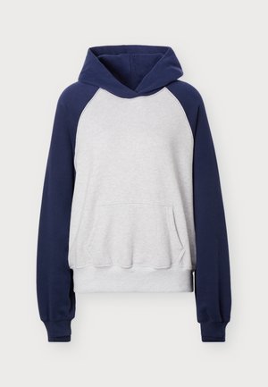 Hollister Co., SHRUNKEN RAGLAN  - Суитшърт с качулка - grey/dark blue