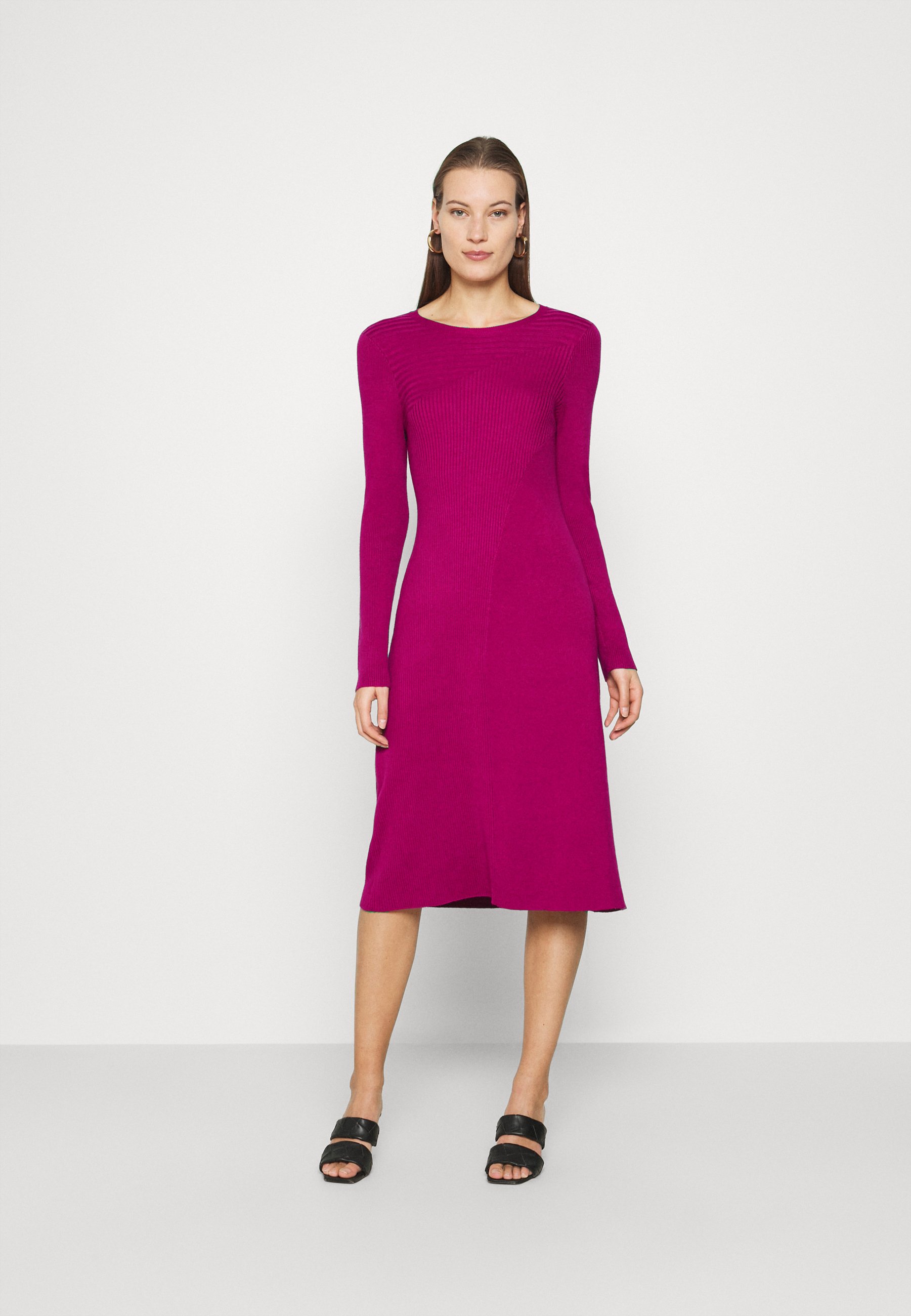 Who What Wear PANEL DRESS - Strickkleid - magenta/beere - Zalando.de