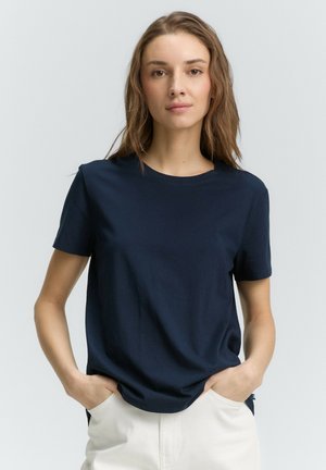 TOM TAILOR DENIM Basic T-shirt - dark navy blue