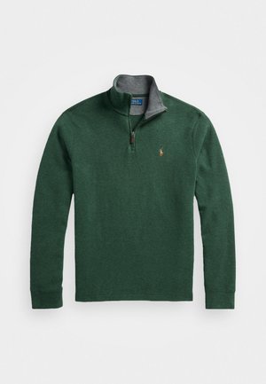 Polo Ralph Lauren ESTATE-RIB QUARTER-ZIP PULLOVER - Jumper - scotch pine heather/barclay