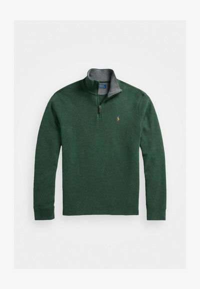 Polo Ralph Lauren ESTATE-RIB QUARTER-ZIP PULLOVER - Πουλόβερ - scotch pine heather/barclay