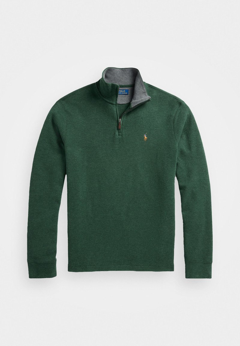 Polo Ralph Lauren ESTATE-RIB QUARTER-ZIP PULLOVER - Strikkegenser - scotch pine heather/barclay