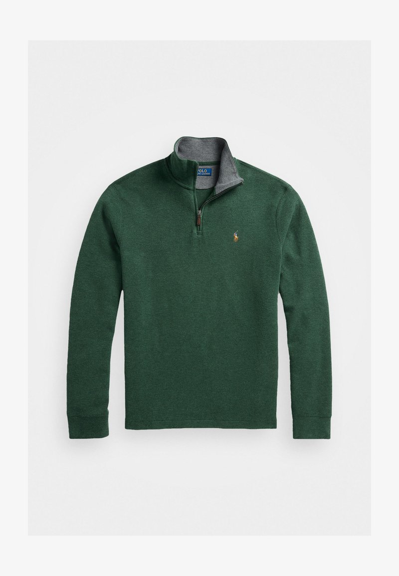 Polo Ralph Lauren ESTATE-RIB QUARTER-ZIP PULLOVER - Strikkegenser - scotch pine heather/barclay