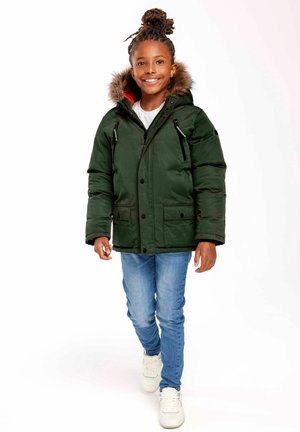 PARKA WITH FUR TRIM HOOD - Manteau d'hiver - khaki orange