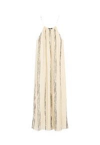 Massimo Dutti FLOWING STRIPE PRINT - Robe longue - mottled beige