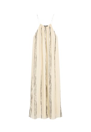 Massimo Dutti FLOWING STRIPE PRINT MIDI - Maxiklänning - mottled beige