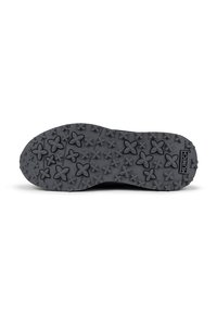 Suela de zapato de goma negra con un patrón texturizado que presenta agarres en forma de flor y el logo "MUNICH", diseñado para ofrecer tracción y estabilidad.