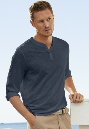 H.I.S HENLEY - Long sleeved top - navy