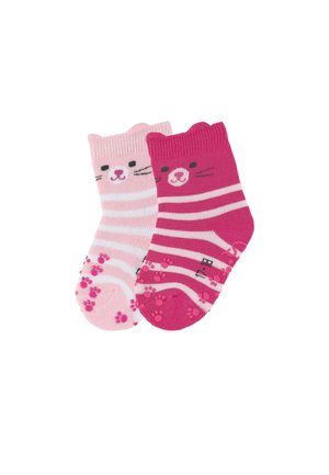Sterntaler ABS crawling socks cat, 2-pack - Socks - rosa