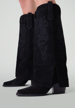 MIT UMSCHLAG - Cowboy-/Bikerlaarzen - black