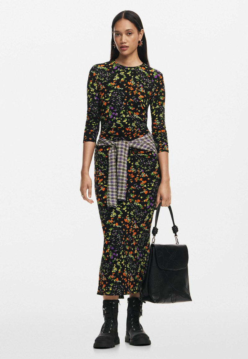 Robe Fille Desigual Port Louis Noir et motifs couleur 18WGVK24 - Taille
