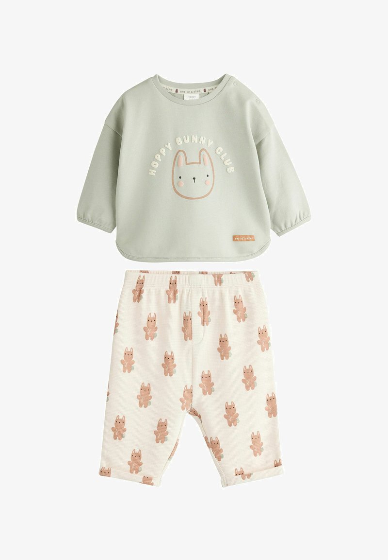 Next SET - REGULAR FIT - Leggingek - Nadrágok - sage green varsity bunny