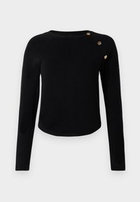 ONLIBI ELLA BUTTON O NECK - Svetrík - black