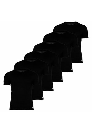 RUNDHALS, KURZARM 6PACK - T-shirt - bas - schwarz