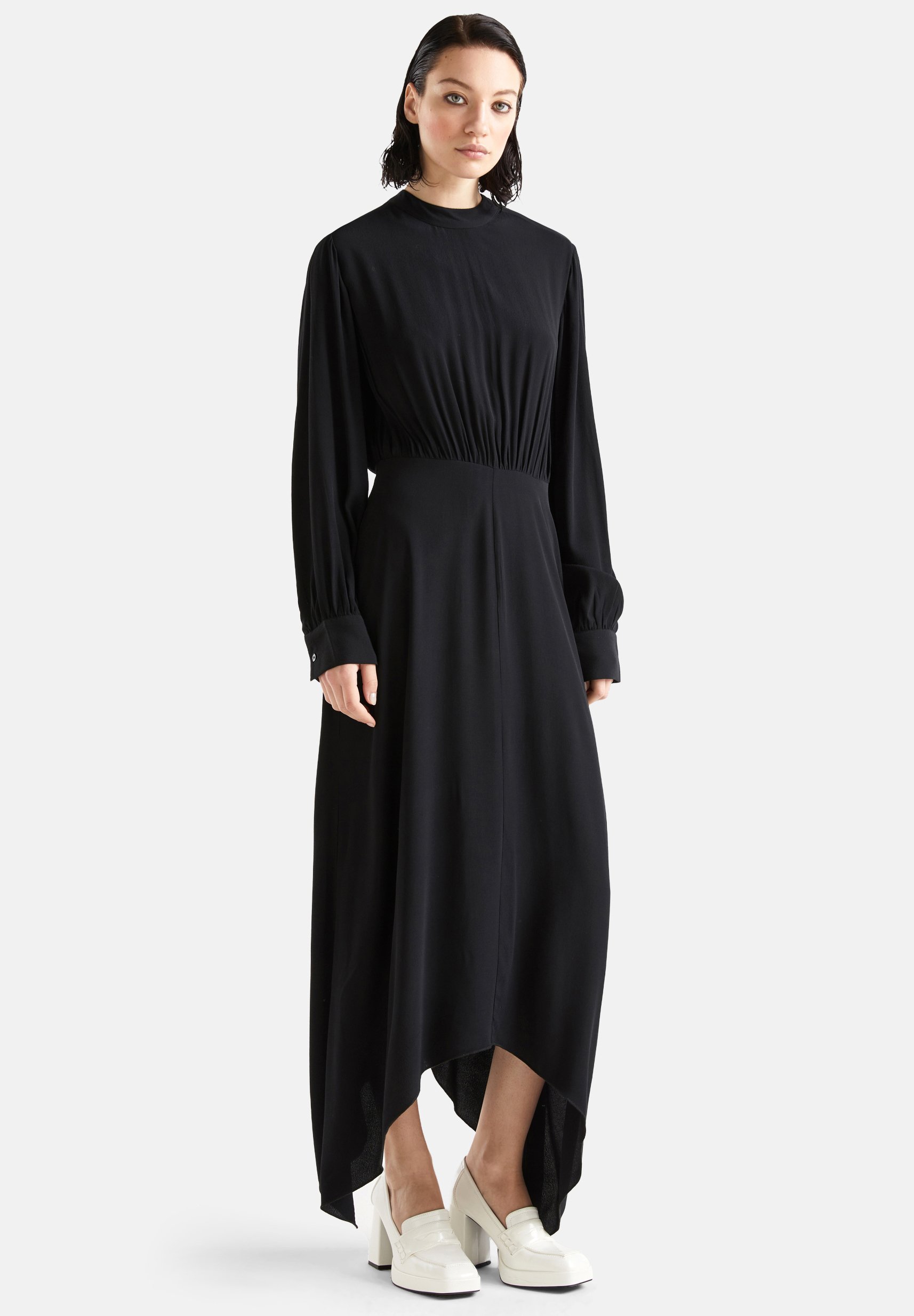 benetton vestito nero lungo