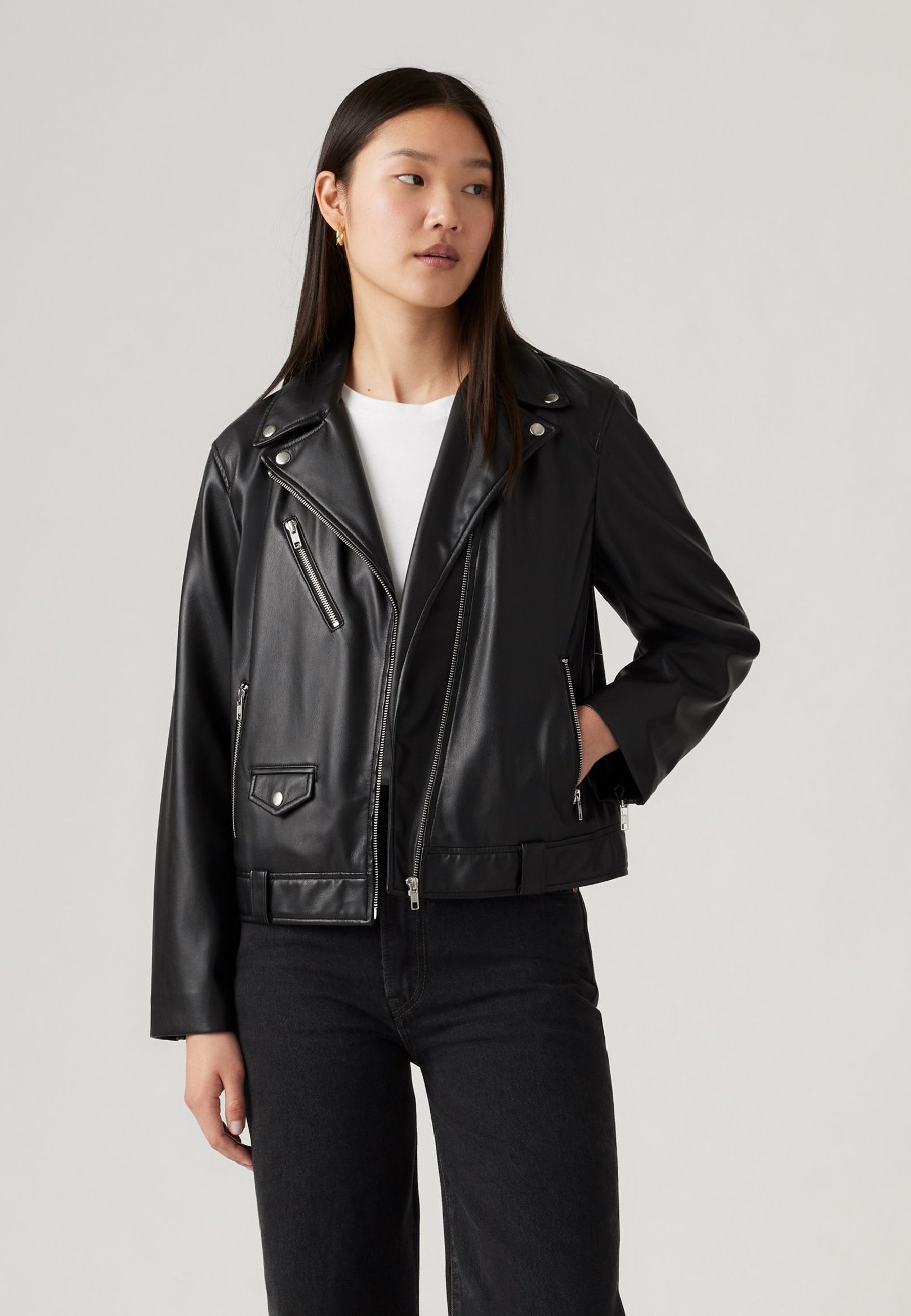 Levi's® KENDAL MOTO JACKET - Faux leather jacket - caviar/black