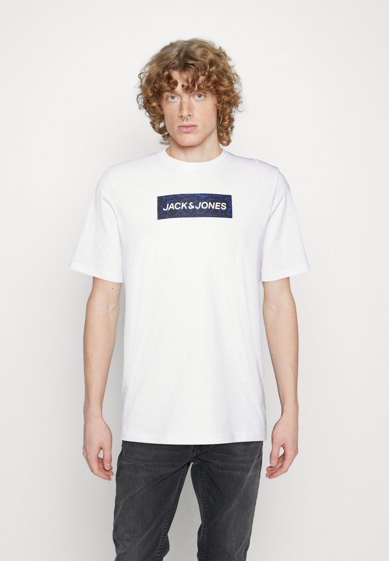JACK & JONES JJAARHUS Tee SS - T-Shirt Uomo Girocollo In Bianco - Vestibilità Normale (Taglia XL)