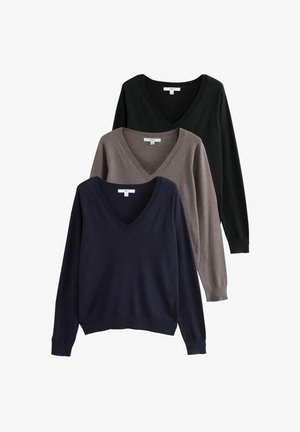 Next, 3 PACK - Strickpullover - neutral black