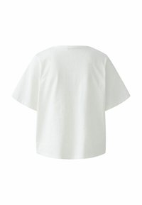Witte katoenen t-shirt met korte mouwen, een losse pasvorm en een ronde halslijn. Gladde textuur en een minimalistisch ontwerp zonder zichtbare naden of logo's.