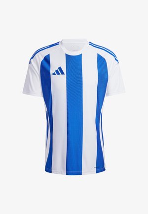 adidas Performance FUSSBALL - TEAM STRIPED - Sport T-Shirt - weissblau
