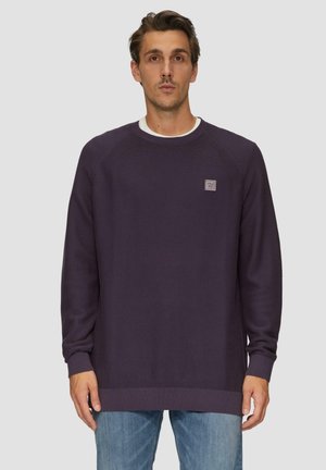 MIT CREWNECK - Strickpullover - aubergine