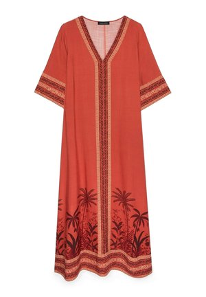 Fiorella Rubino, CAFTANO CON STAMPA ETNICA - Maxikleid - arancione