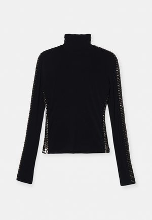 Norma Kamali STUD SLIM FIT LONG SLEEVE TURTLE  - Langærmet T-shirt - black
