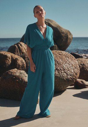 Next, REGULAR FIT - SLEEVED WIDE LEG JUMPSUIT  . - Combinaison - teal blue