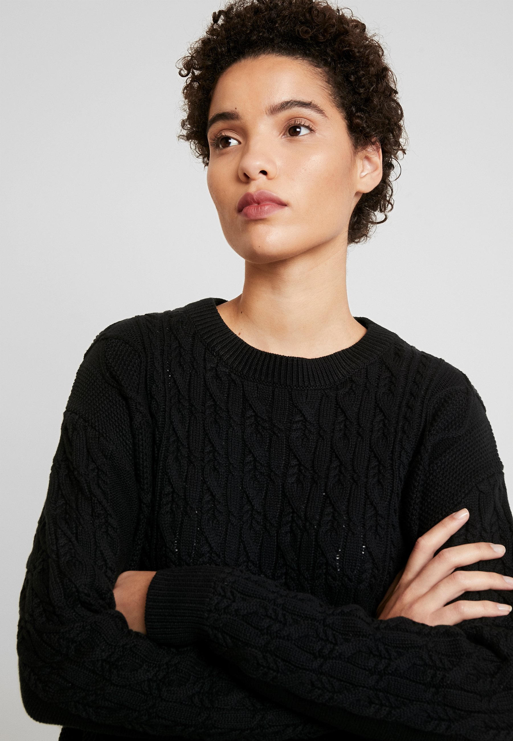GAP CABLE CREW Strikkegenser true black Zalando.no GAP CABLE NECK - Strikkegenser - true black