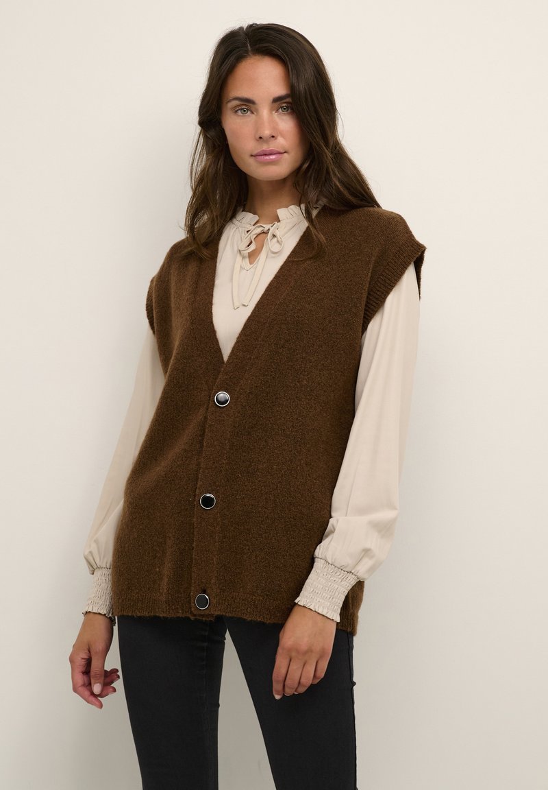 Kaffe JENNIE Vest cocoa brown melange/gemêleerd bruin Zalando.nl