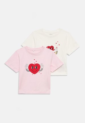 Name it, NMFBSWET BOX 2 PACK - Tričko s potlačou - cloud dancer/cradle pink