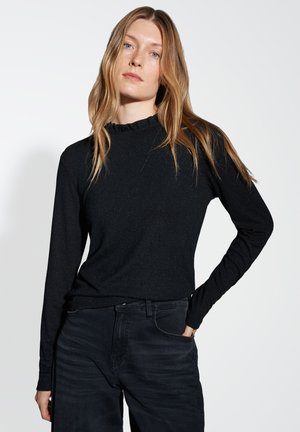SLIM FIT SUBTLE SHINE - Bluse - black