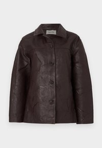 REGULAR JACKET - Casaco de couro - burgundy