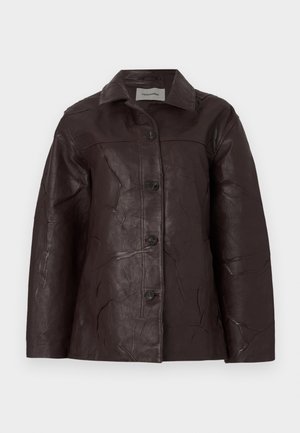 REGULAR JACKET - Kožená bunda - burgundy