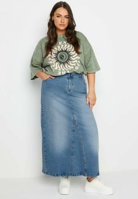 Yours Clothing CURVE - Falda larga - blue