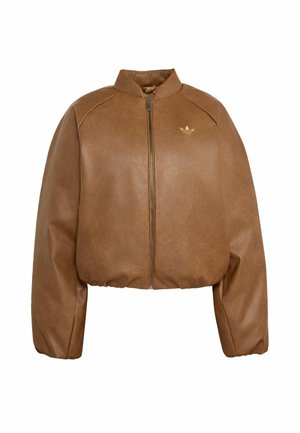 adidas Originals, ADIDAS ORIGINALS SST CROPPED JACKET - Imiteret læderjakke - brown desert