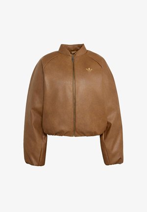 adidas Originals, ADIDAS ORIGINALS SST CROPPED JACKET - Imiteret læderjakke - brown desert