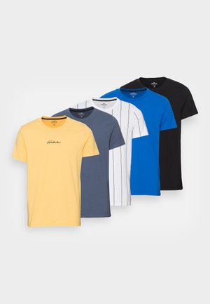 CREW 5 PACK - Print T-shirt - white/blue/yellow