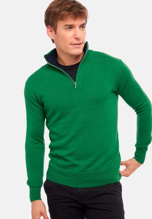 VIHARI - Strickpullover - green leaf   dress blue