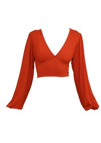 CRISSY BACKLESS - Top dugih rukava - burnt orange